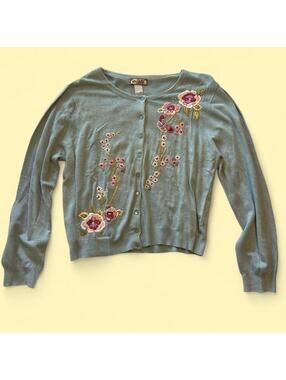 Tiara International Women's Blue and Multi Cardigan